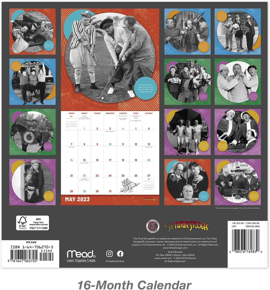 The Three Stooges 2025 Wall Calendar The Comedy Shop