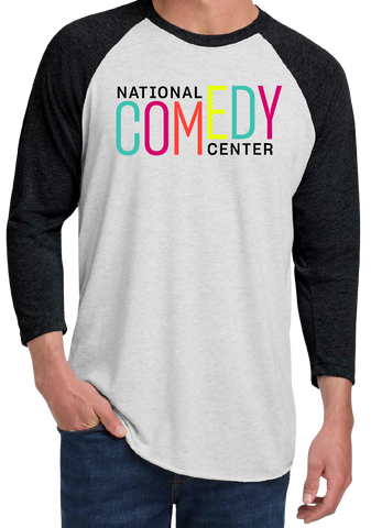 National Comedy Center Rainbow Baseball Tee