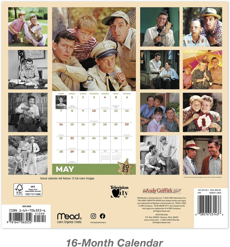 Andy Griffith 2023 Wall Calendar The Comedy Shop